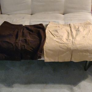 Brown  & Beige Corduroy skirts